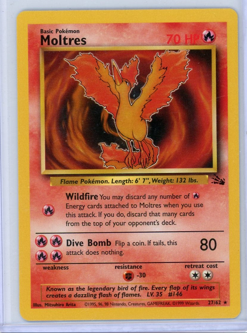 Moltres Pokémon Fossil Non Holo Rare #27/62