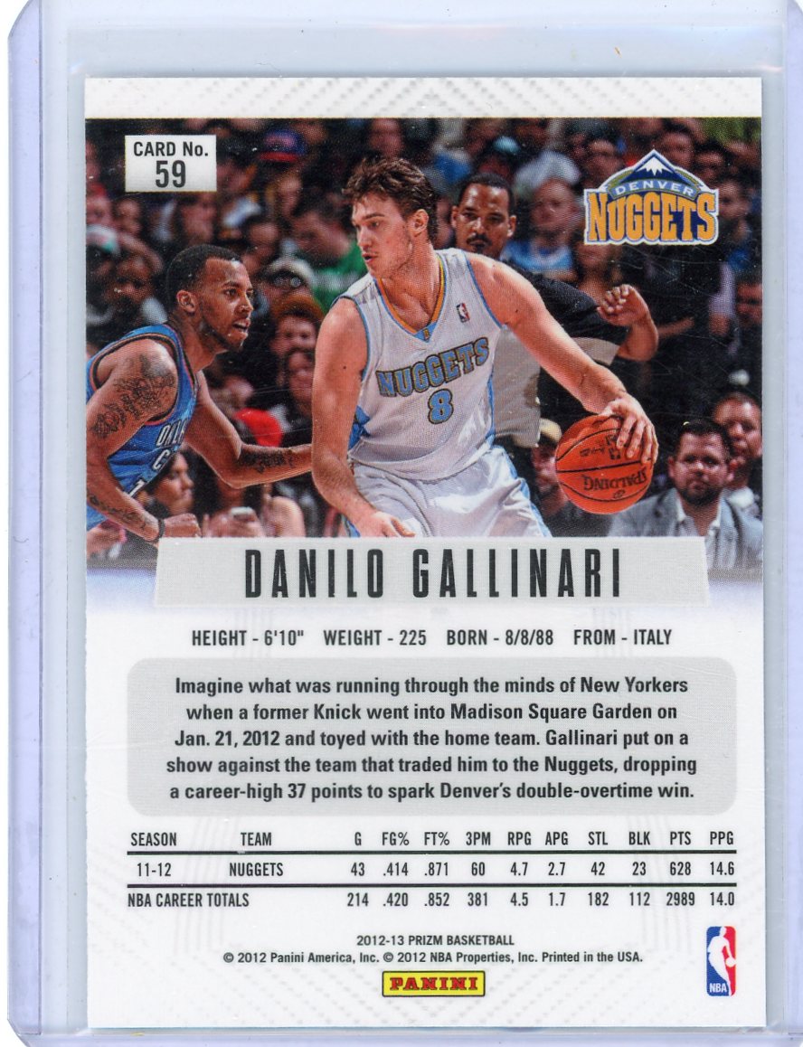 Danilo Gallinari 2012-13 Panini Prizm Silver