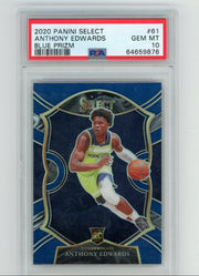 Anthony Edwards 2020 Panini Select Concourse Blue Prizm PSA 10