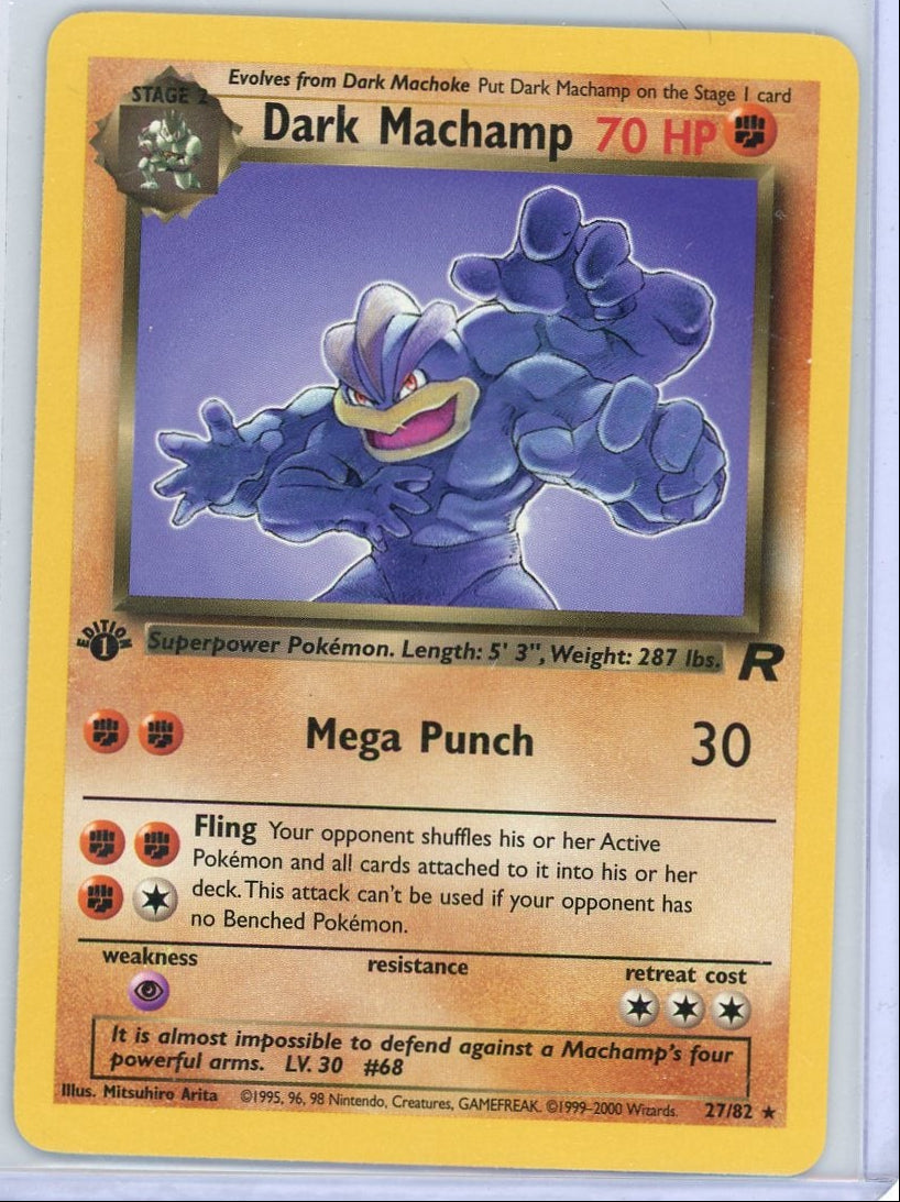 Dark Machamp Pokémon Team Rocket 1st Edition Non Holo #27/82