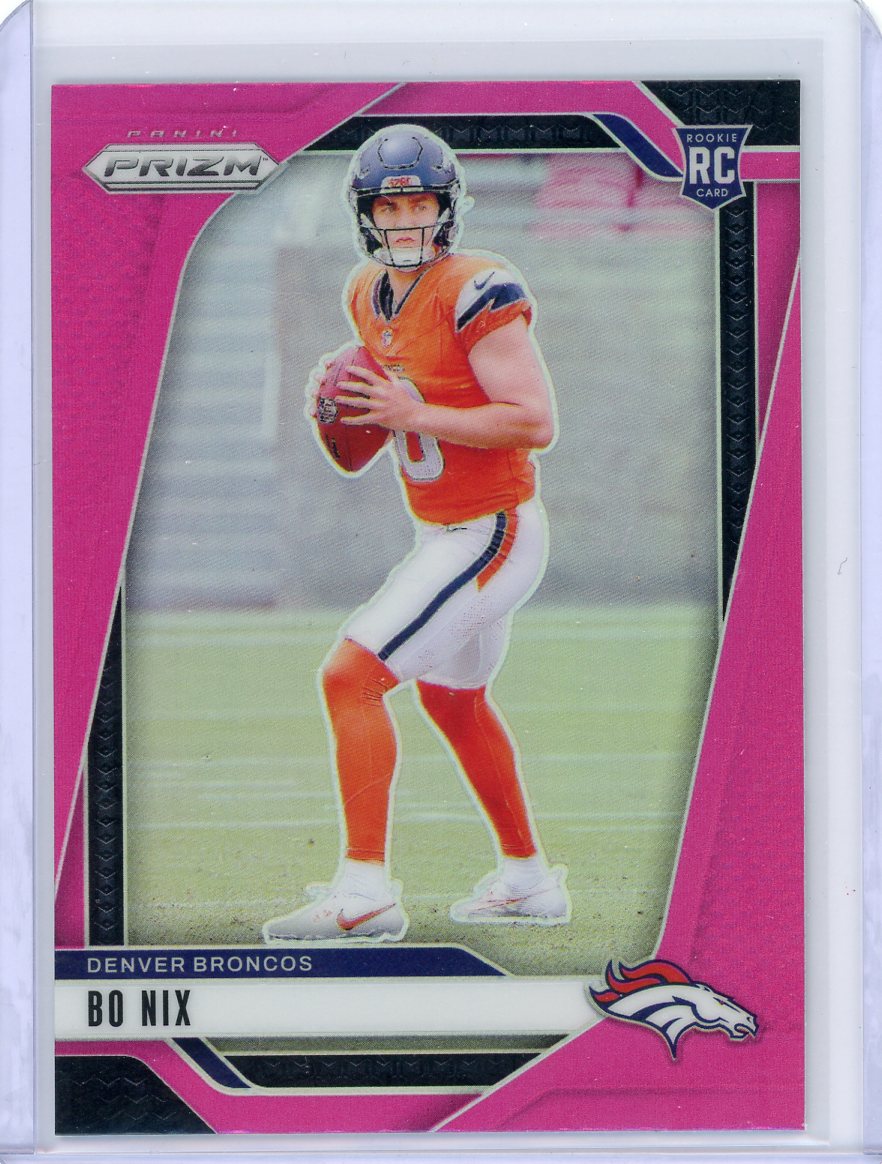 Bo Nix 2024 Panini Prizm Pink Rookie Card