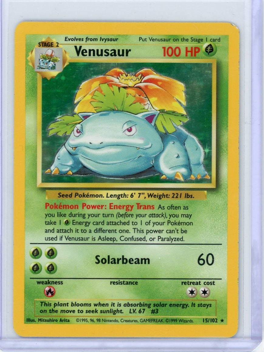 Venusaur Pokémon Base Set Unlimited Holo #15/102 HP