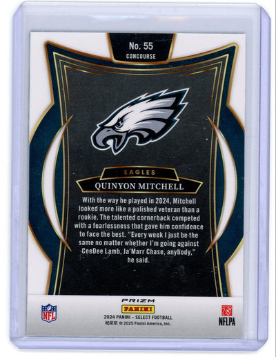 Quinyon Mitchell 2024 Panini Select Concourse Zebra Shock Prizm RC