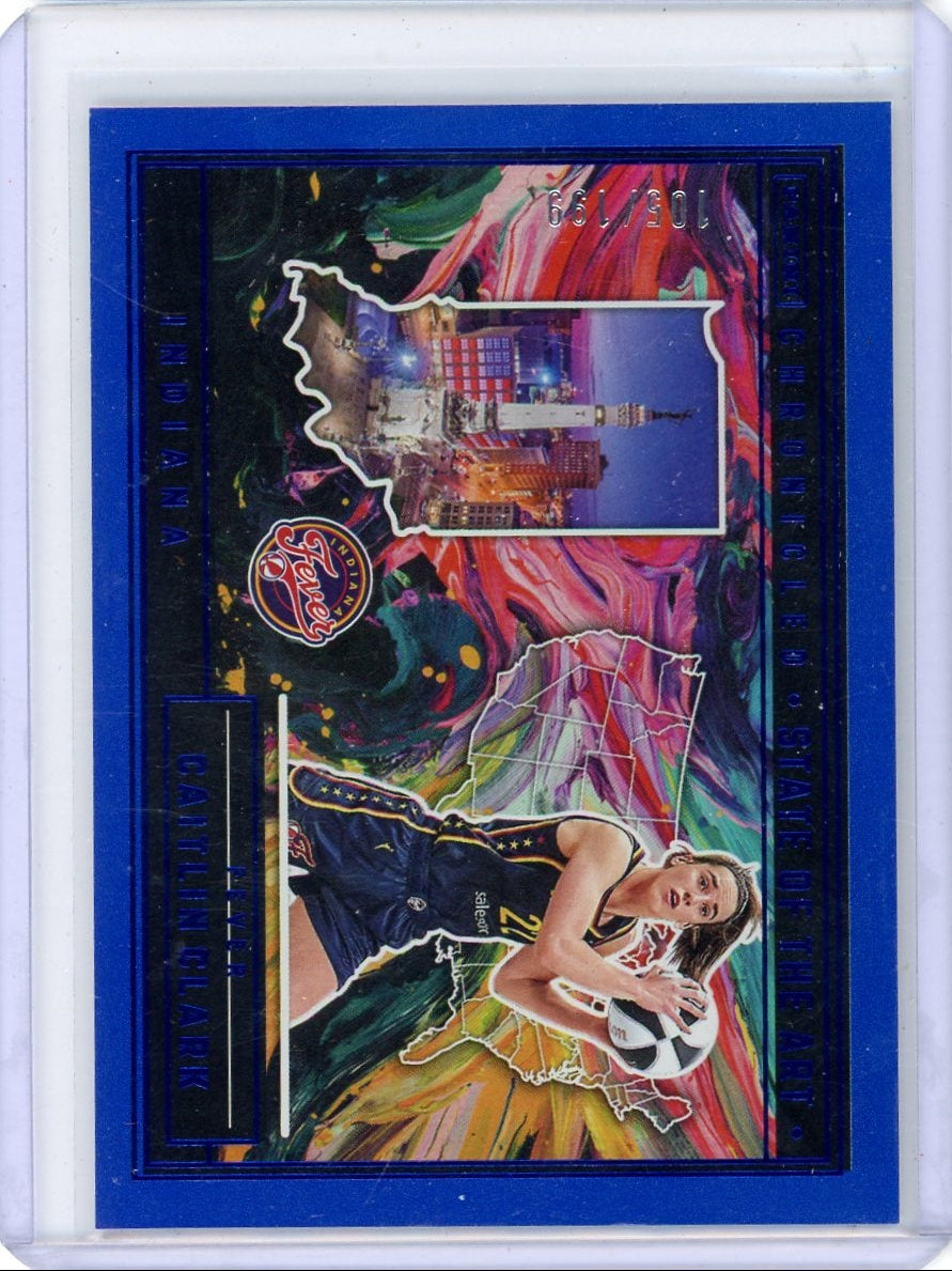 Caitlin Clark 2025 Panini Caitlin Clark Chronicled State of the Art #82 blue #'d 105/199