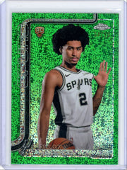 Dylan Harper 2025-26 Topps Chrome SP/Image Variation green mini diamond ref. rc #'d 34/99