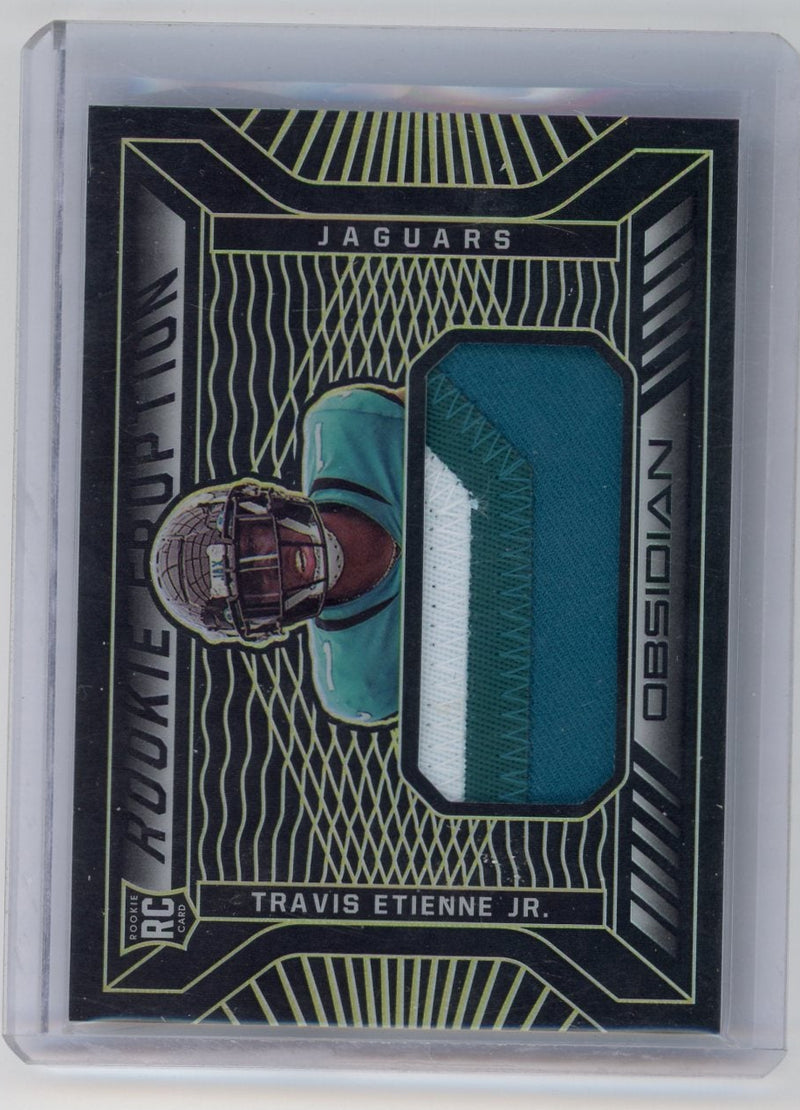 Travis Etienne Jr. 2021 Panini Obsidian Rookie Eruption relic rc 