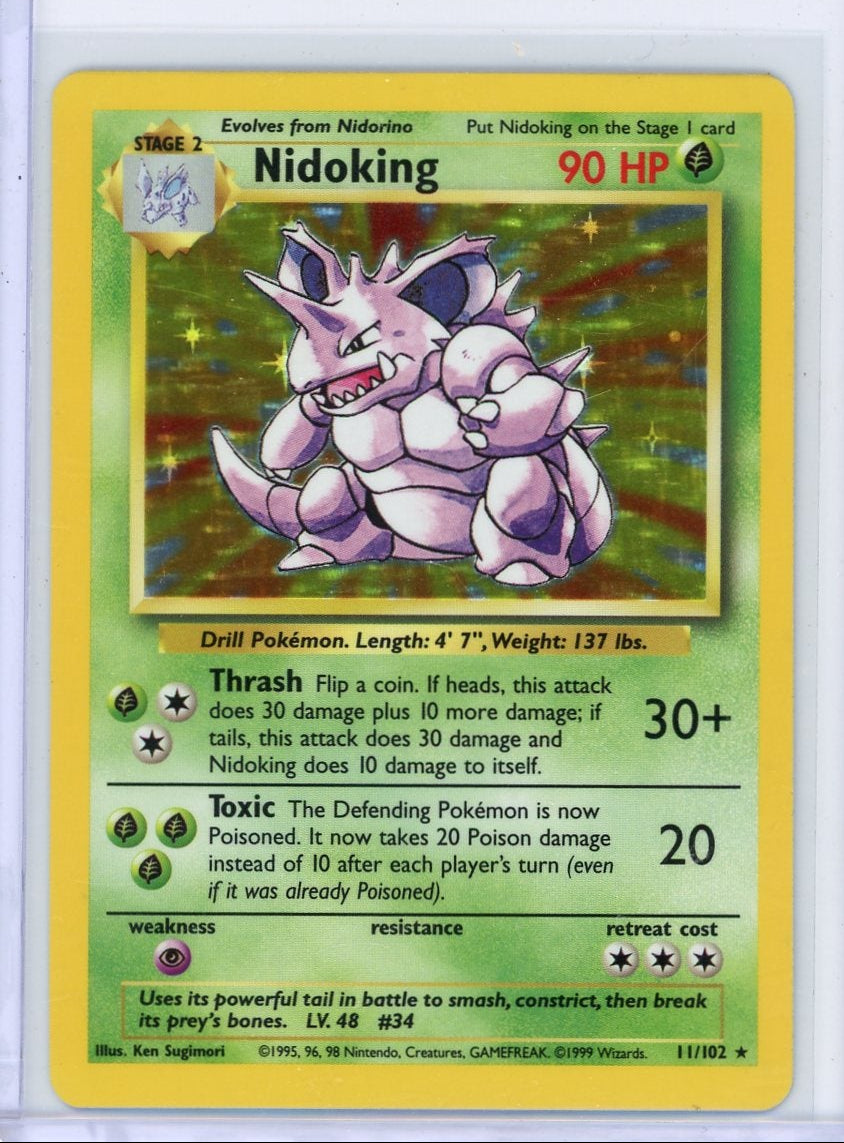 Nidoking 1999 Pokémon Base Set Holo #11/102 LP
