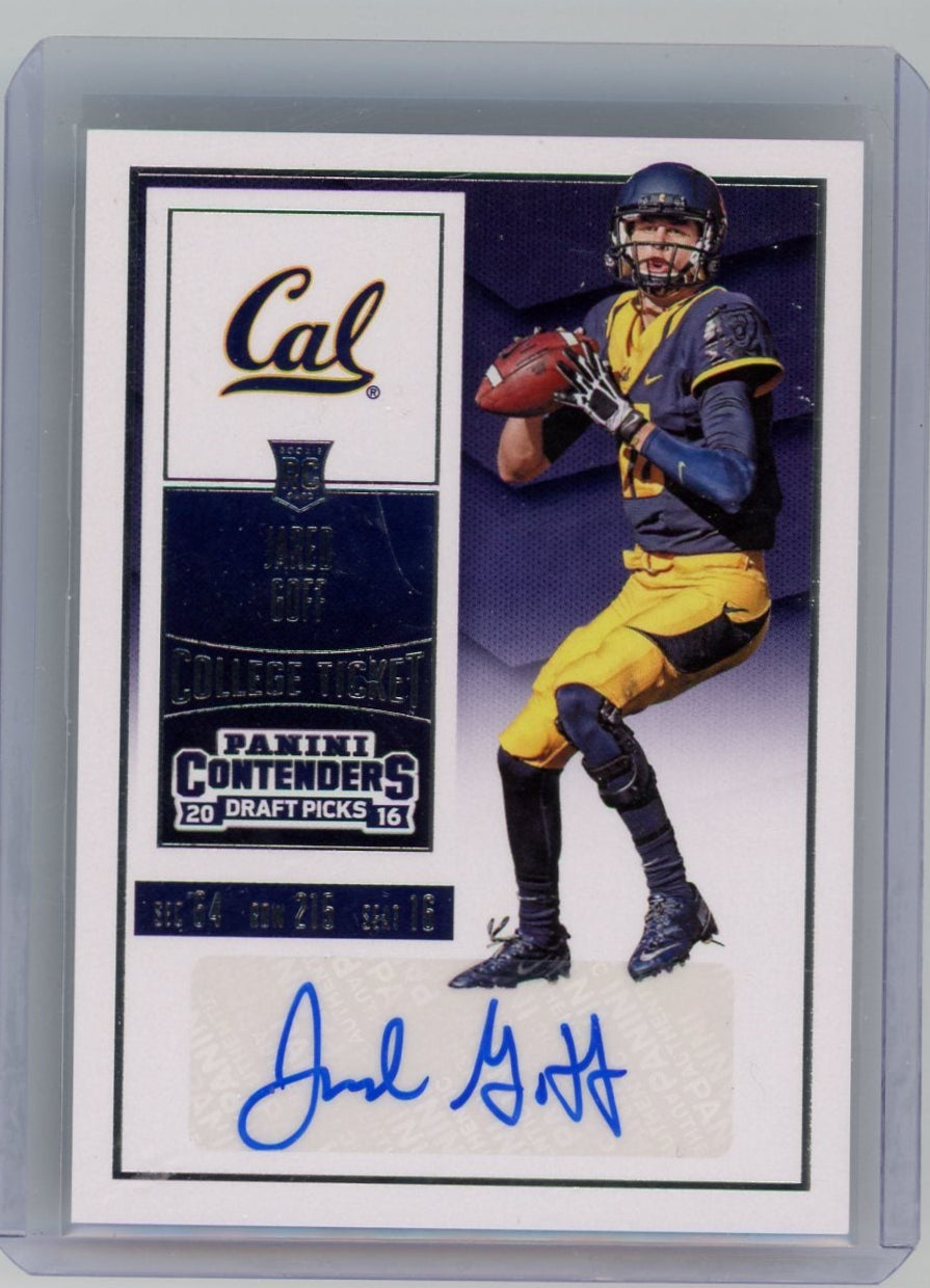 Jared Goff 2016 Panini Contenders Draft Picks College Ticket autograph rookie card