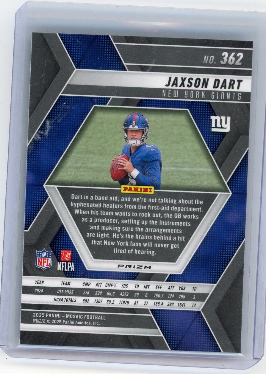 Jaxson Dart 2025 Panini Mosaic Green Mosaic Prizm RC