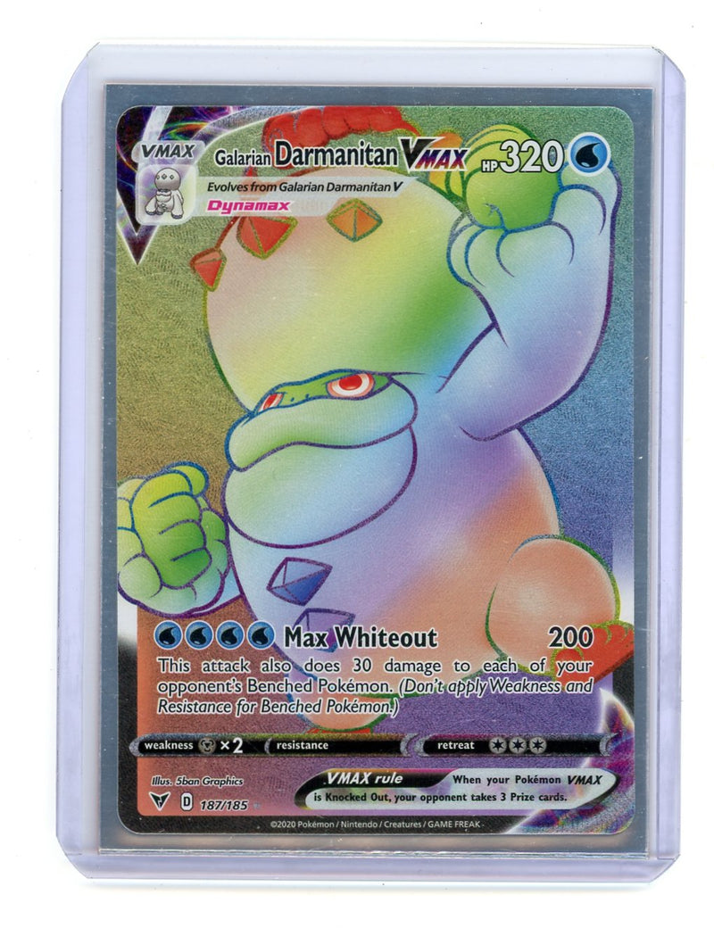 Darmanitan VMAX 2020 Pokémon rare lucky rainbow holo 187/185