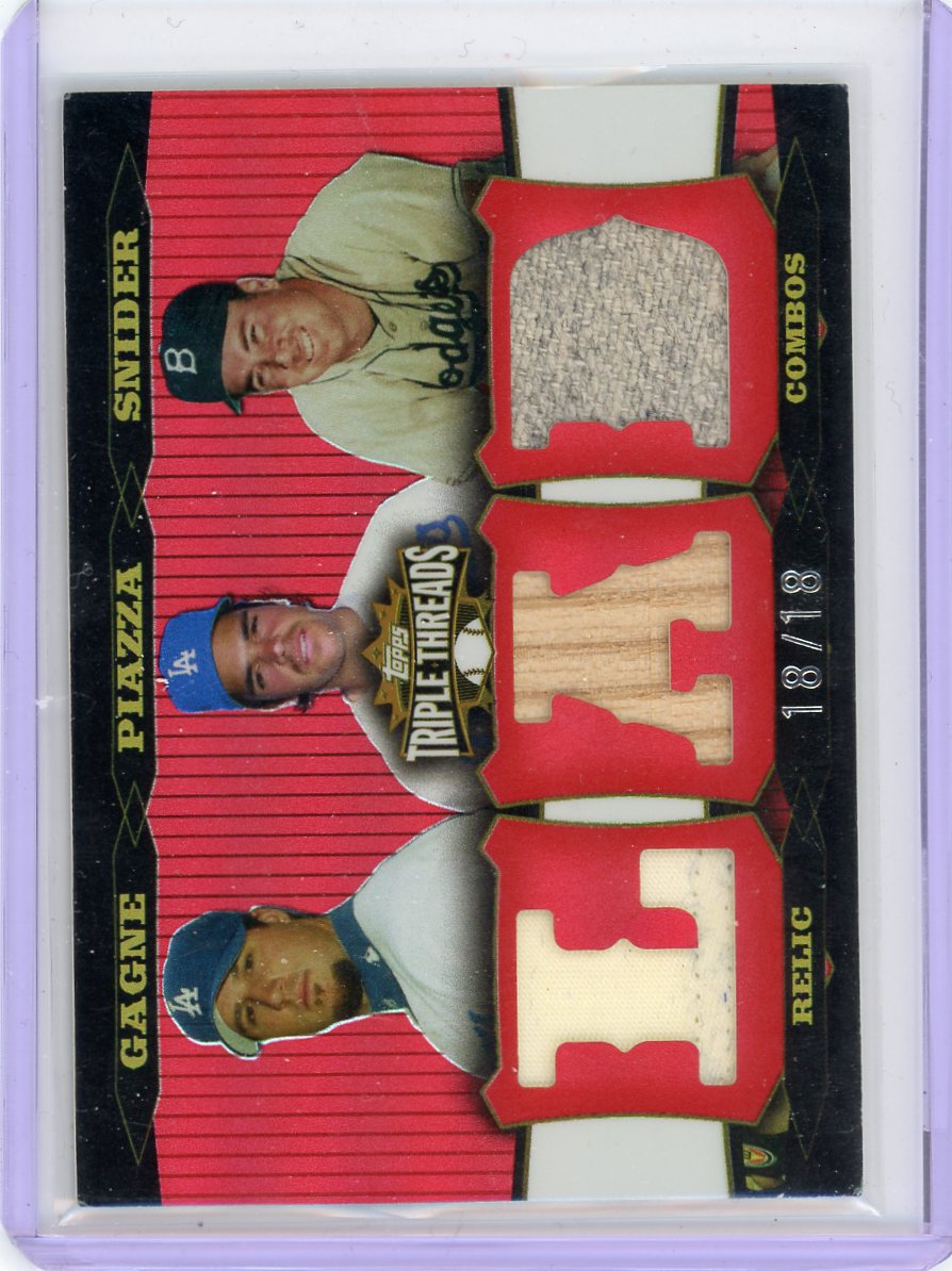 E. Gagne/M. Piazza/D. Snider 2006 Topps Triple Threads Triple Relic Combo #'d 18/18
