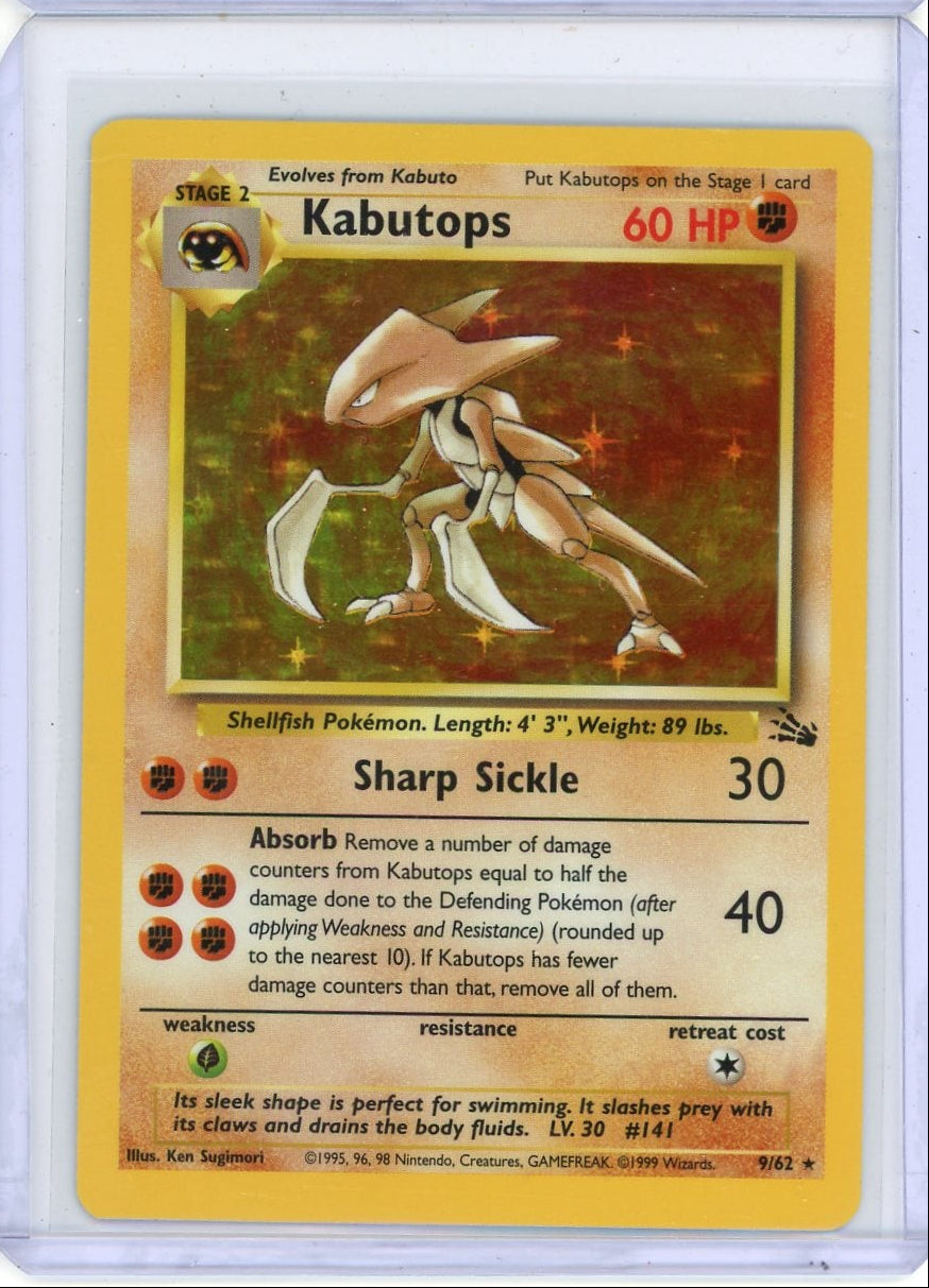 Kabutops 1999 Pokémon Fossil Holo #9/62 LP