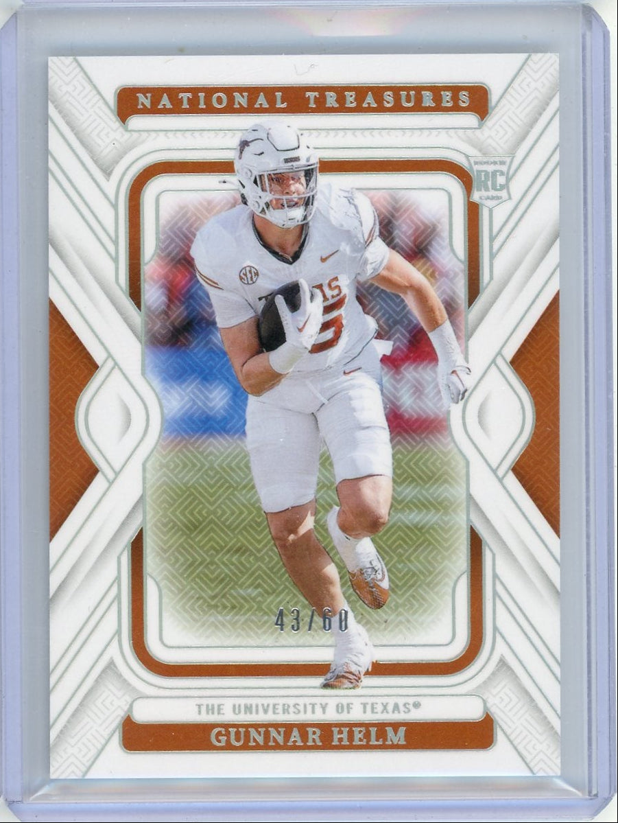 Gunnar Helm 2025 Panini National Treasures Collegiate RC #'d 43/60