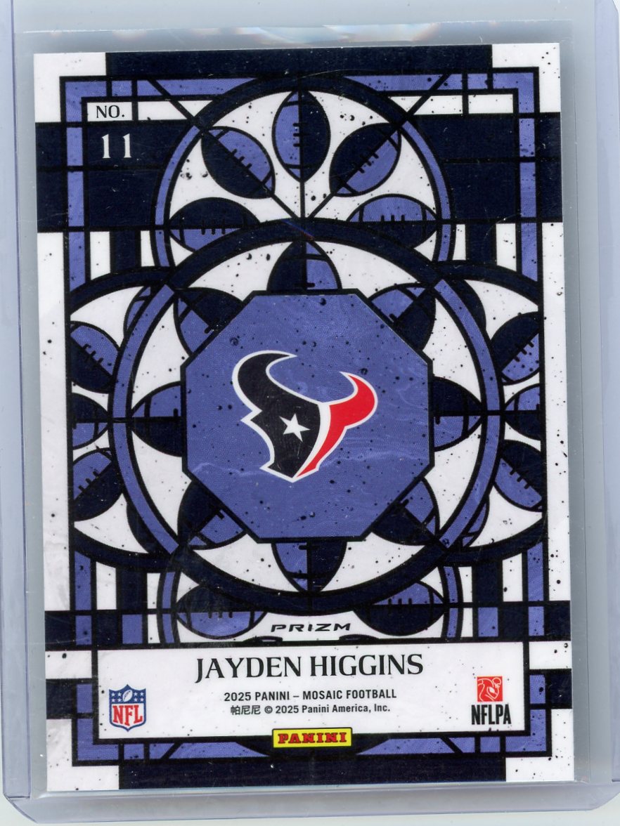 Jayden Higgins 2025 Panini Mosaic Stained Glass RC