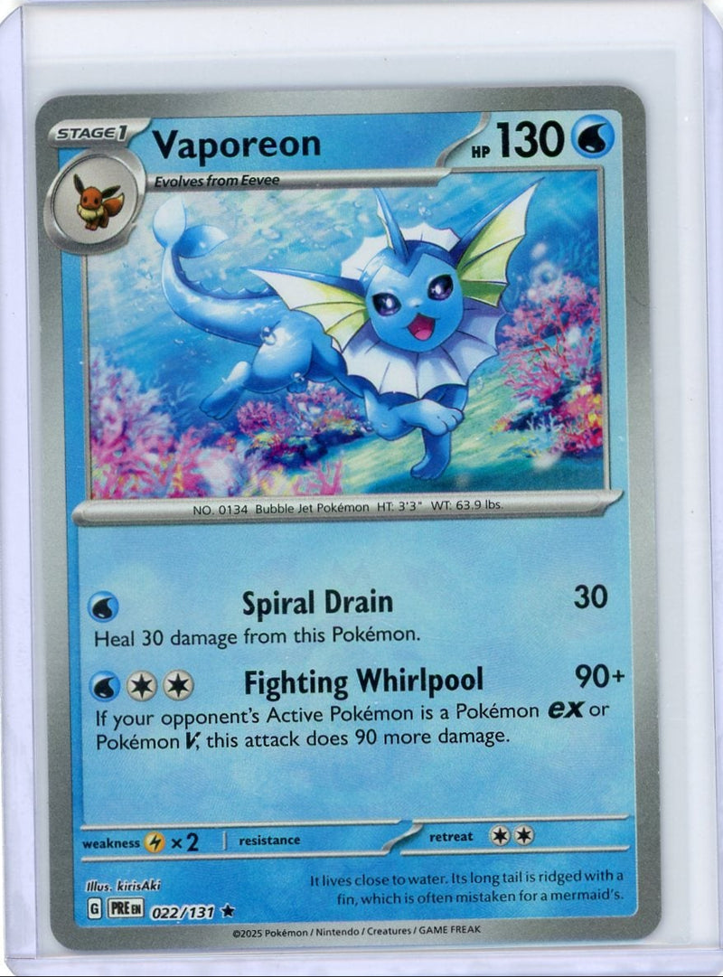 Vaporeon Pokémon Prismatic Evolutions Masterball Reverse Holo 