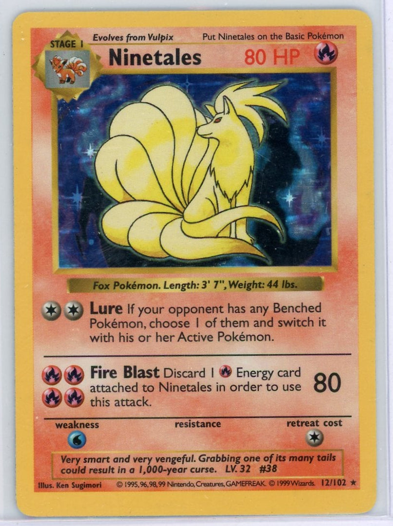 Ninetales Pokémon Base Set Shadowless Holo #12/102