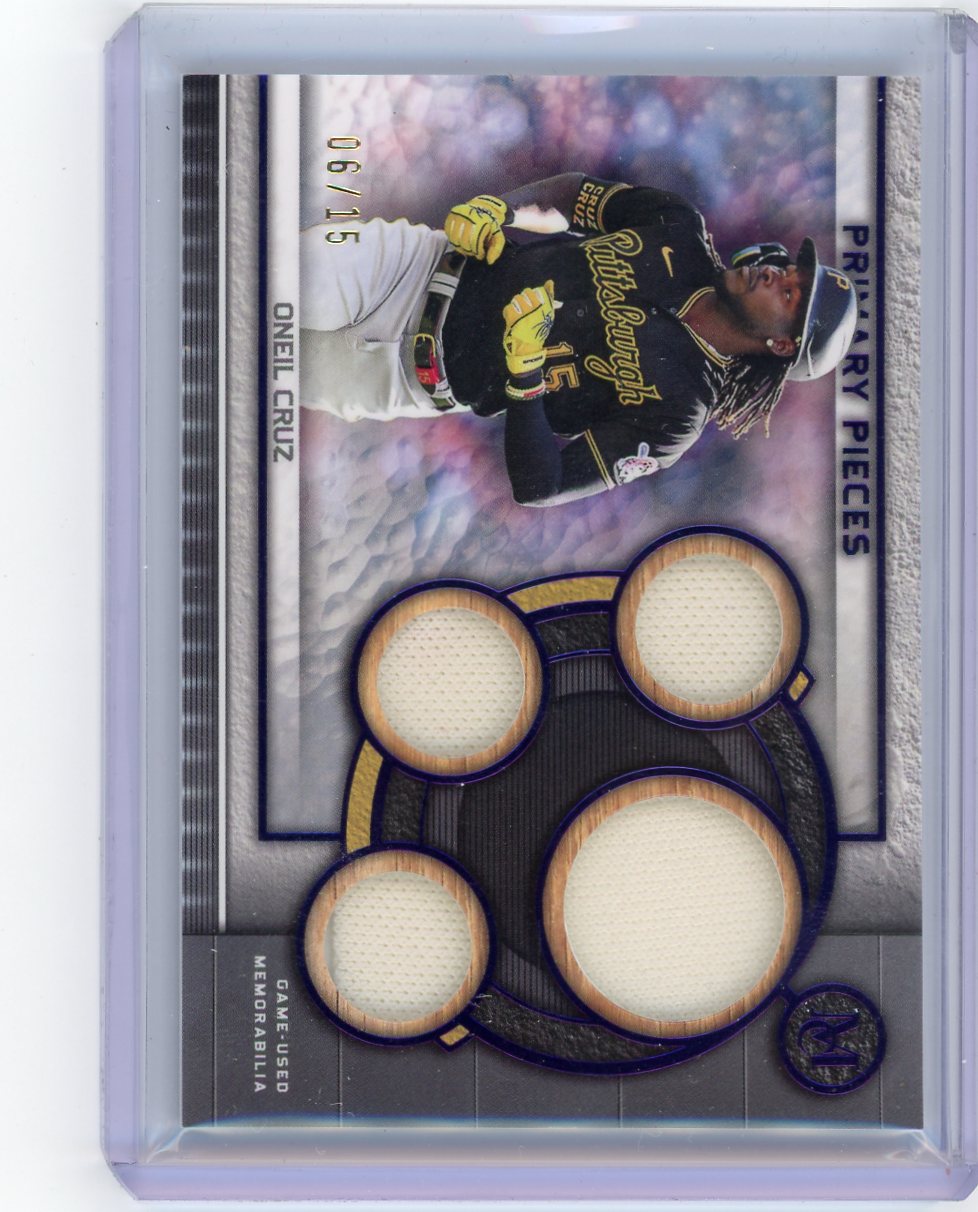 O'Neil Cruz 2023 Topps Museum Collection Primary Pieces Quad Relics 06/15