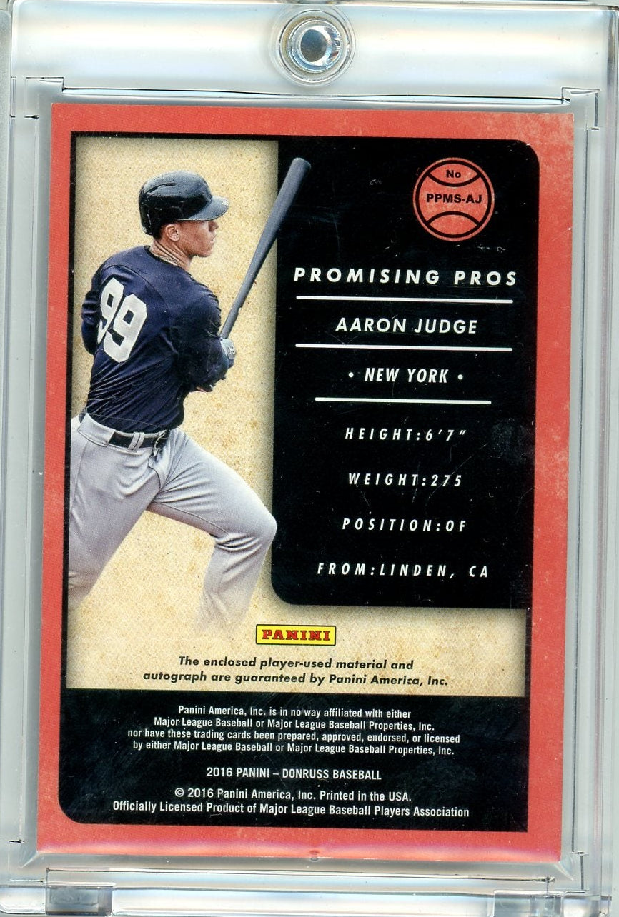 Aaron Judge 2016 Donruss Baseball Promising Pros Patch Autograph #'d 086/199