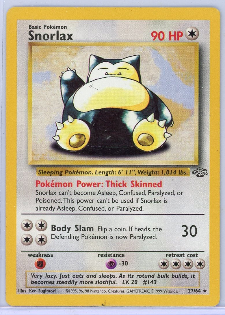 Snorlax 1999 Pokemon Jungle non-holo #27/64 LP/MP