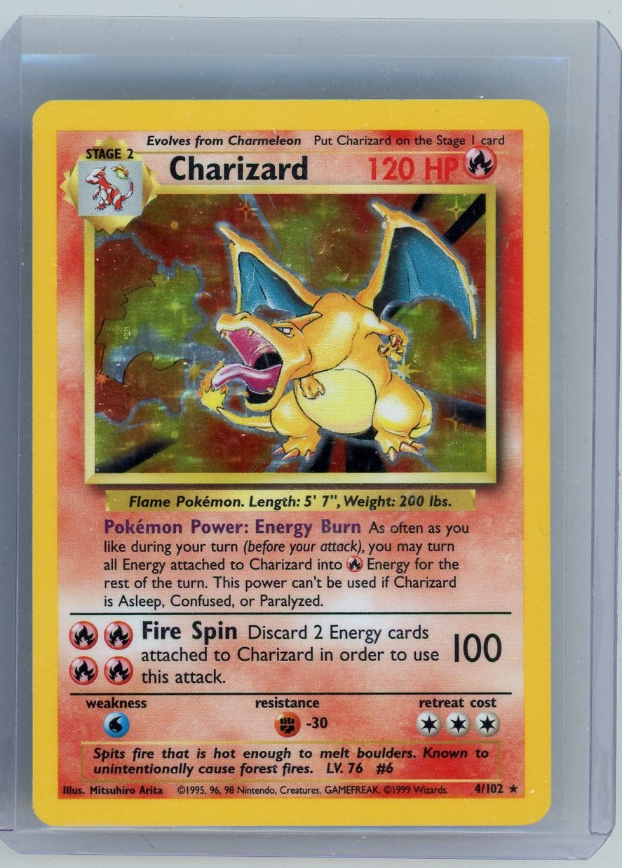 Charizard 1999 Pokemon Base Set Holo #4/102 LP