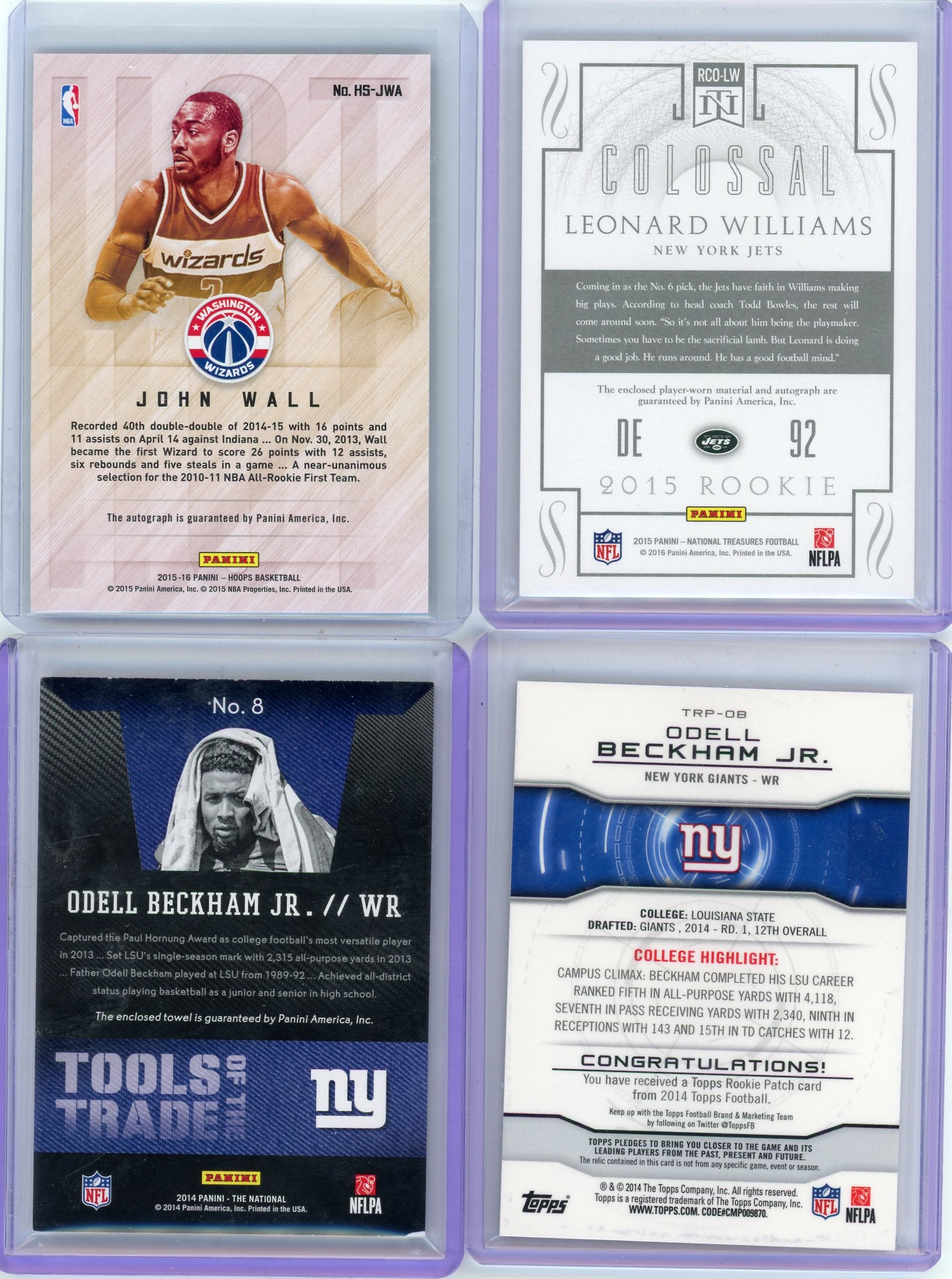 Leonard Williams 2015 Panini National Treasures Colossal Rookie Patch Autograph #'d 69/99