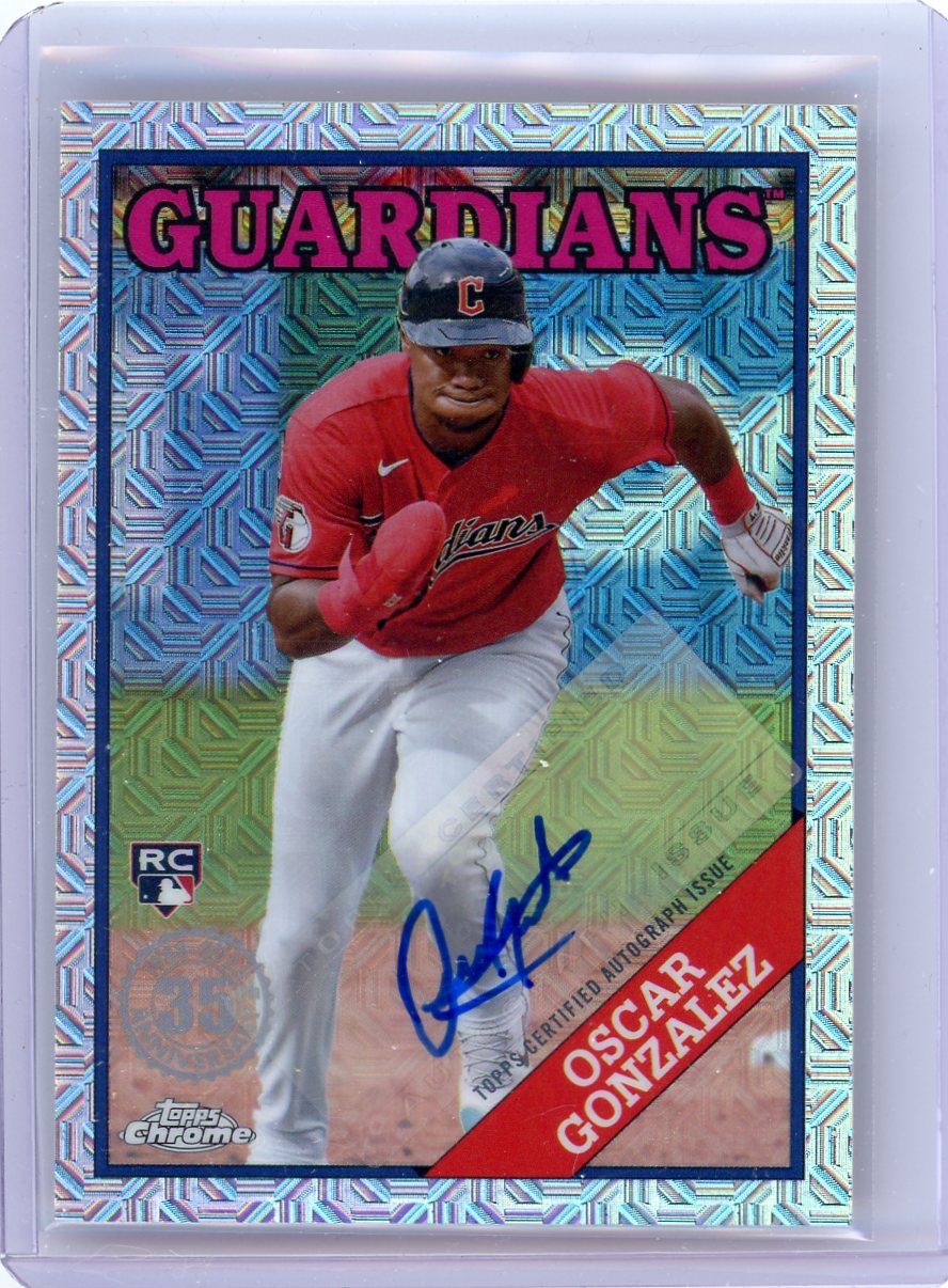Oscar Gonzalez 2023 Topps Chrome 35th Anniversary mojo autograph rookie card #'d 150/249