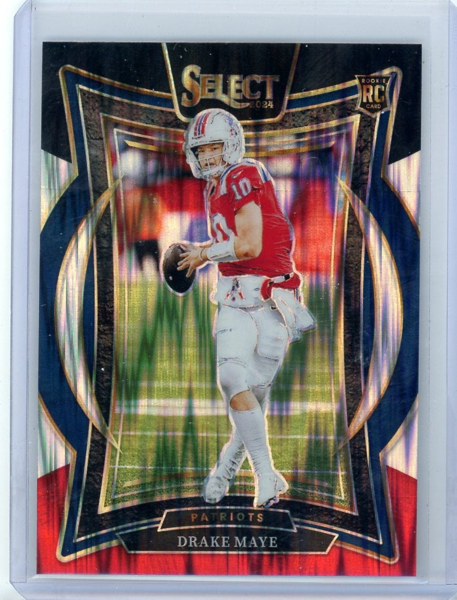 Drake Maye 2024 Panini Select Black & Red Flash Rookie