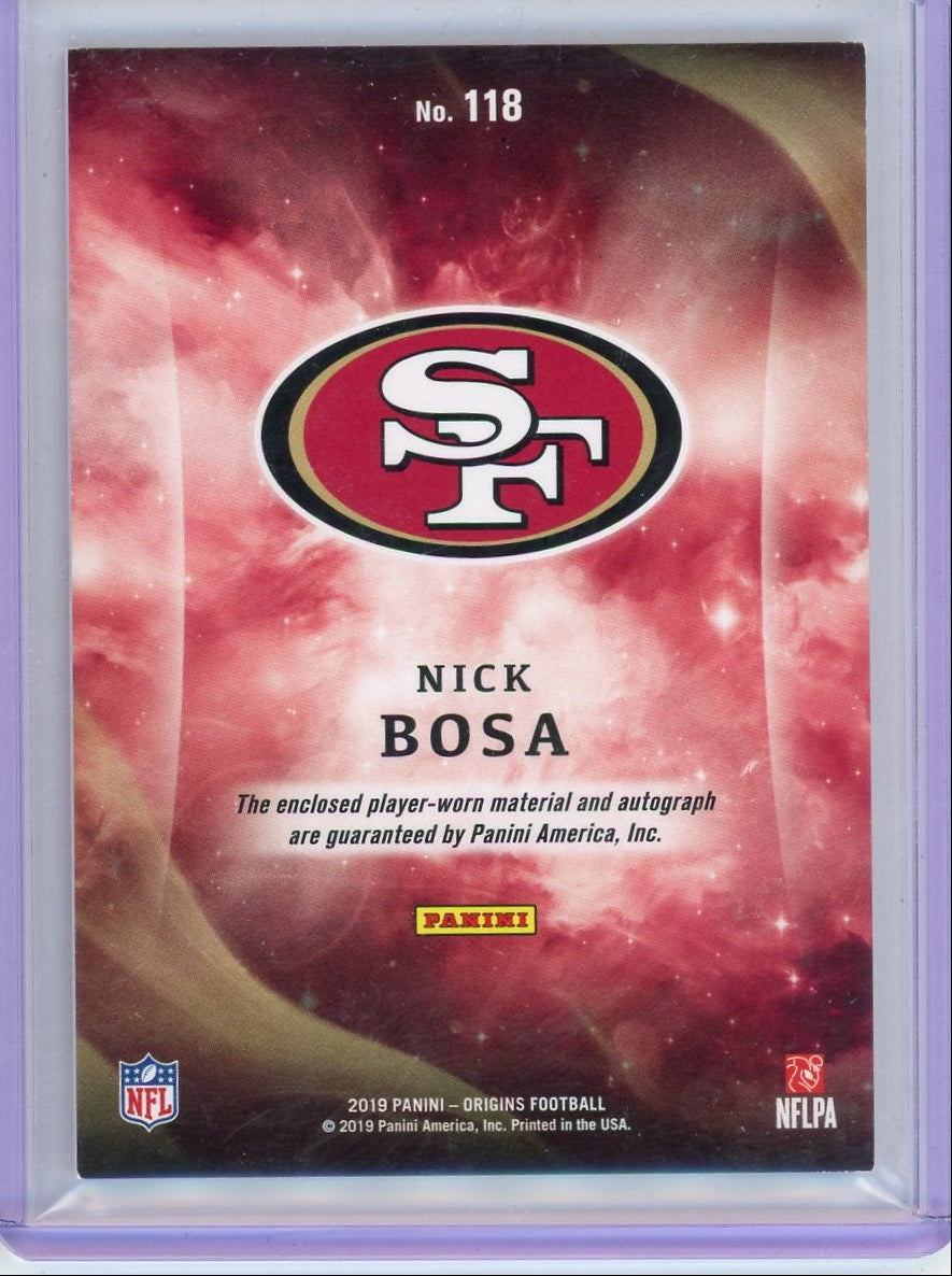 Nick Bosa 2019 Panini Origins Rookie Patch Autograph #'d 47/99