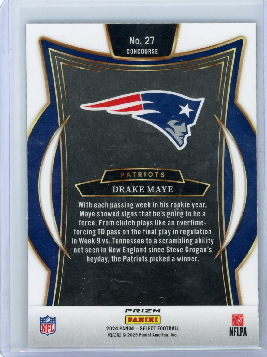 Drake Maye 2024 Panini Select Black & Red Flash Rookie