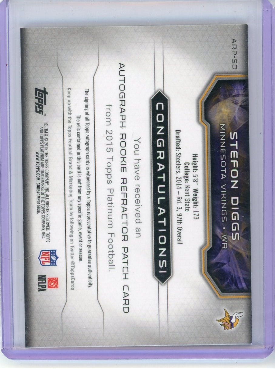 Stefon Diggs 2015 Topps Platinum Rookie Patch Autograph