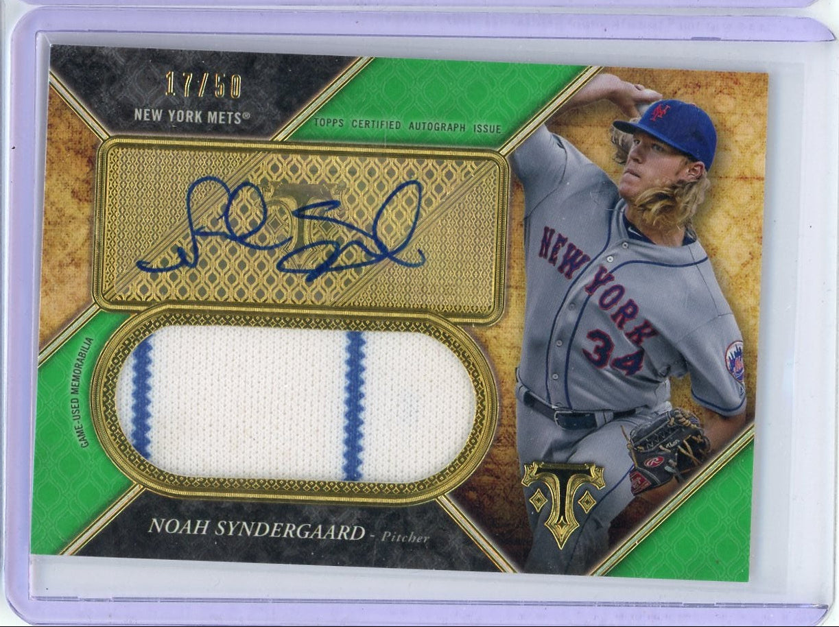 Noah Syndergaard 2017 Topps Triple Threads Patch Autograph Green #'d 17/50