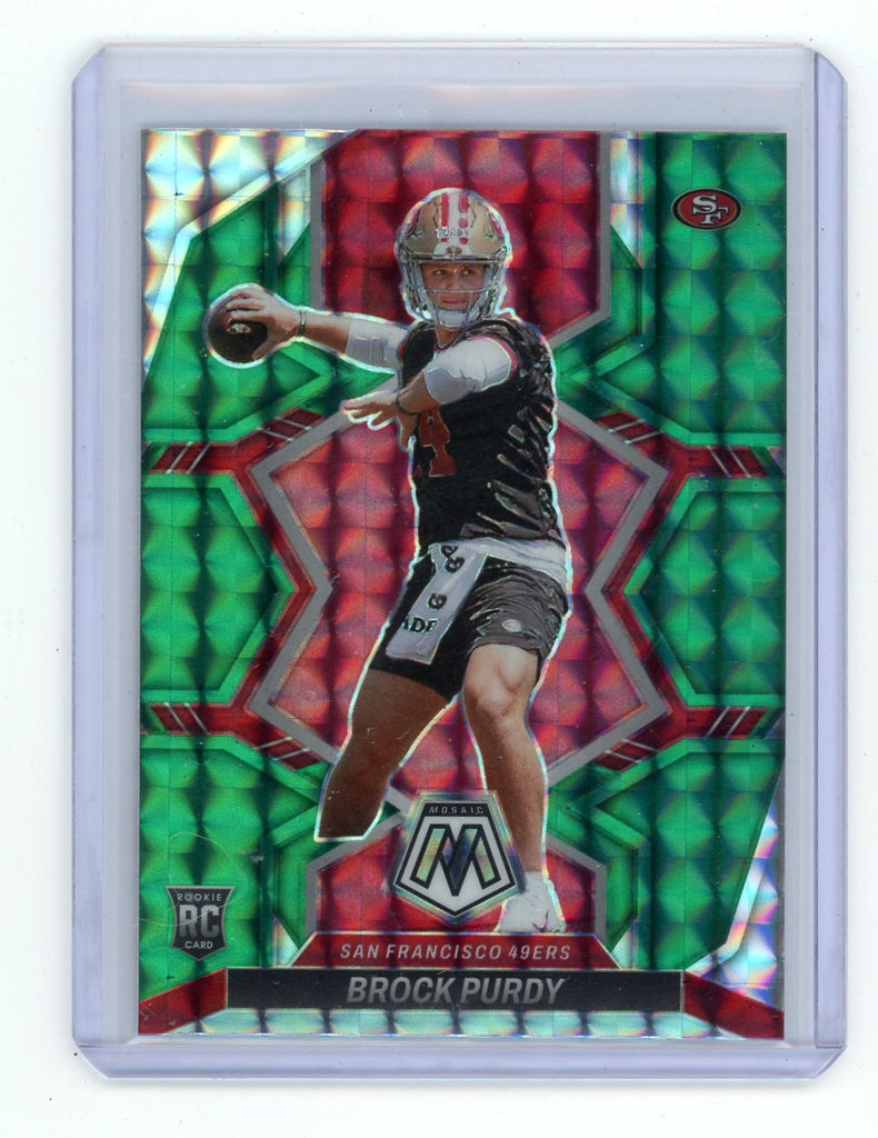 Brock Purdy panini mosaic green sold Prizm rookie card