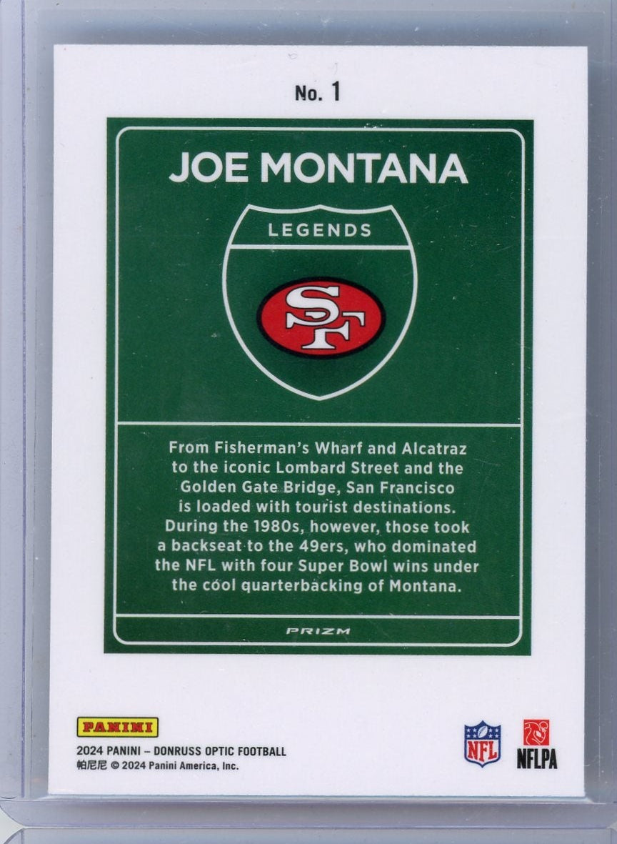 Joe Montana 2024 Panini Donruss Optic Downtown Legends #1