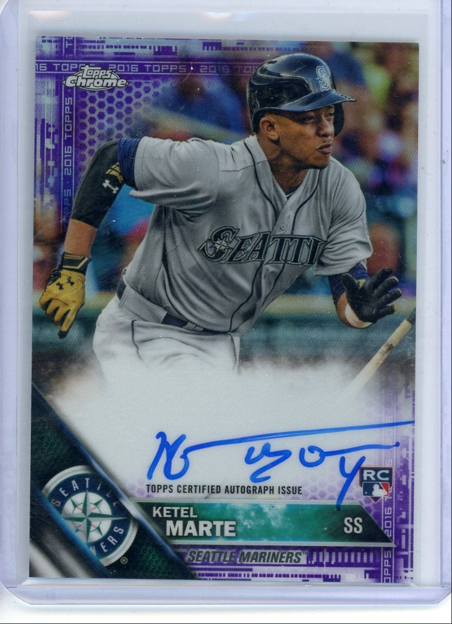 Ketel Marte 2016 Topps Chrome Rookie Autograph Purple Refractor #'d 149/250