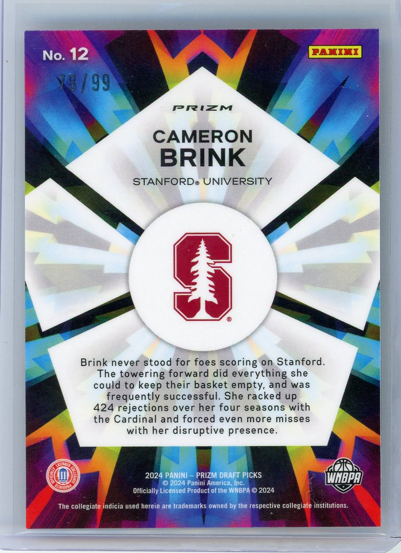 Cameron Brink 2024 Prizm Draft Picks Kaleidoscopic Wave 