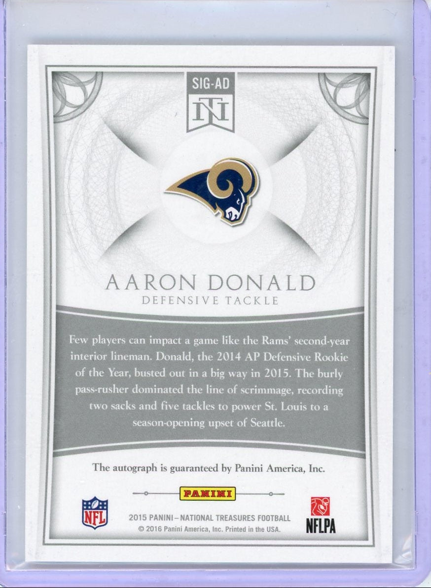 Aaron Donald 2015 Panini National Treasures Football Signatures #'d 61/99