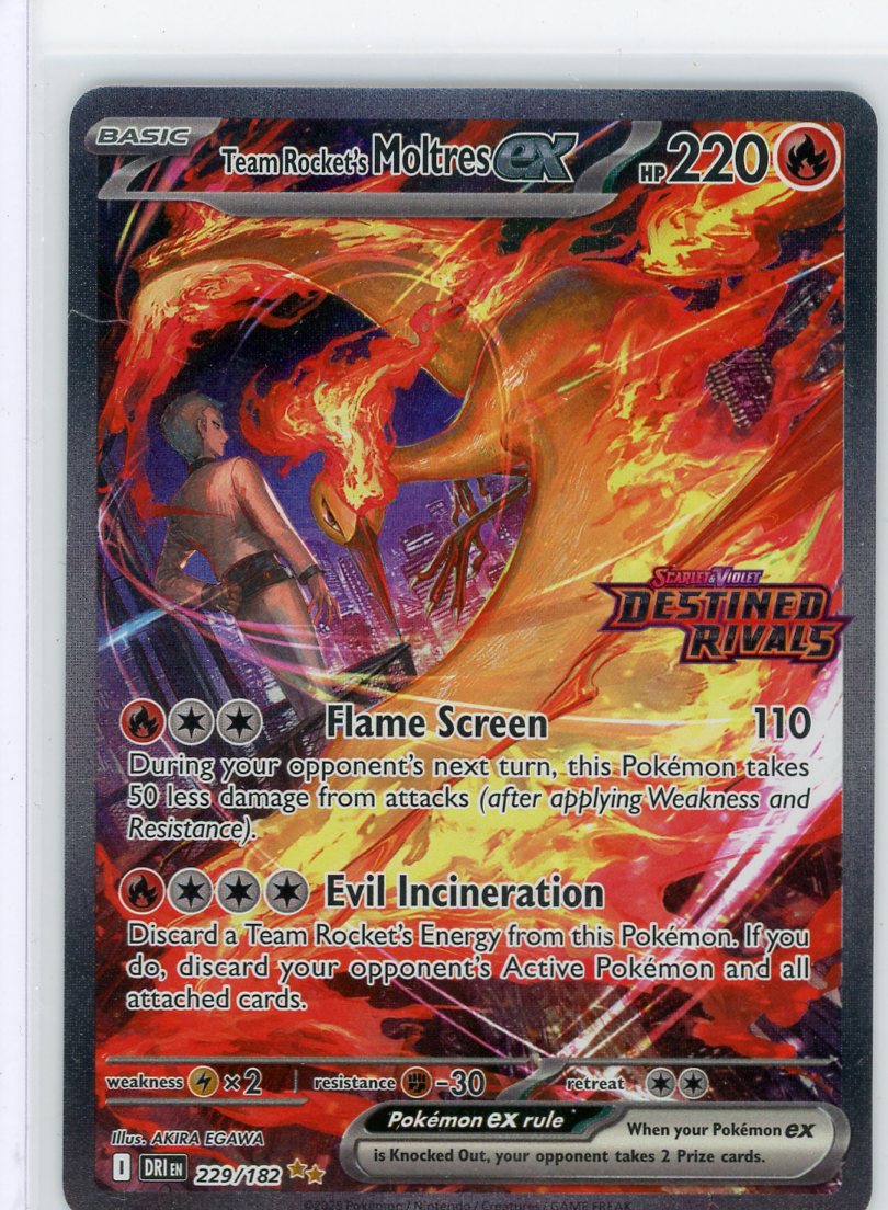 Moltres ex Pokémon Destined Rivals Special Illustration Rare (Stamped) #229/182