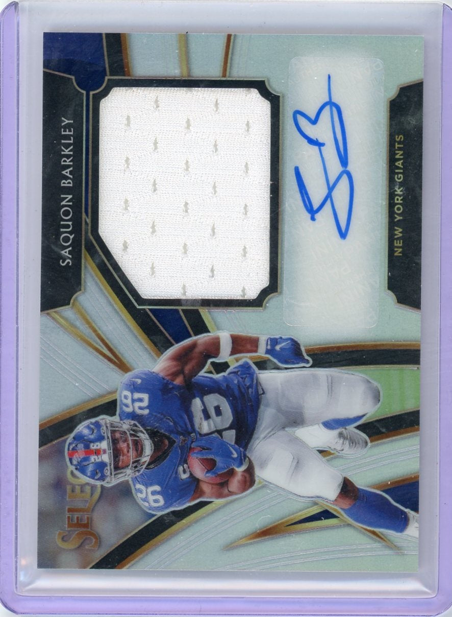 Saquon Barkley 2019 Panini Select Patch Autograph Silver #'d 11/25