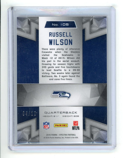 Russell Wilson 2016 Panini Spectra Neon Pink #'d 04/10