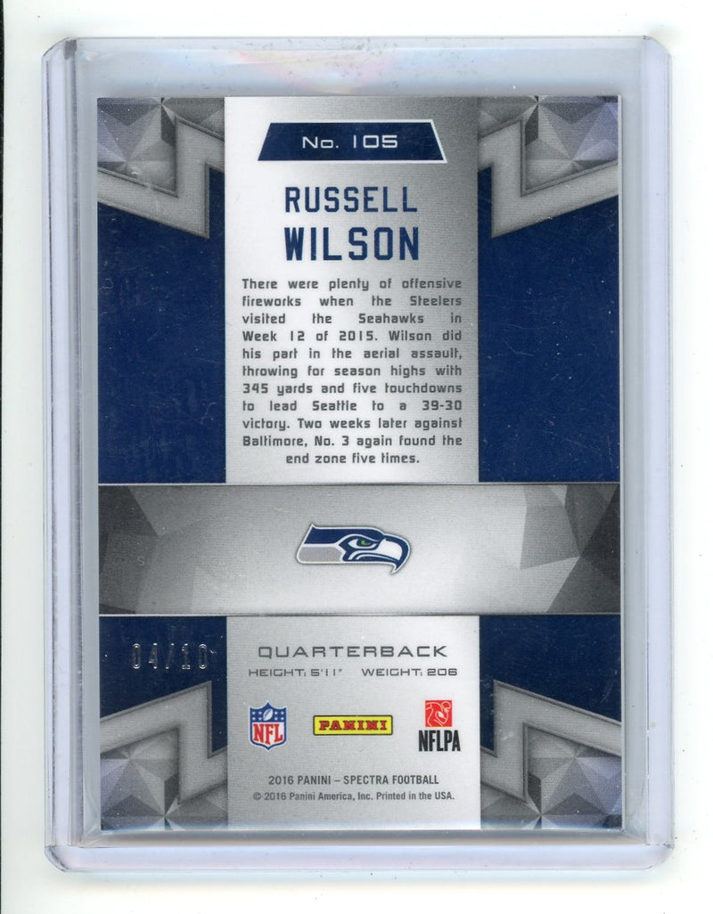 Russell Wilson 2016 Panini Spectra Neon Pink 