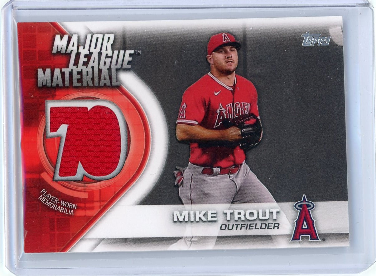 Mike Trout 2021 Topps Series 1 Major League Material jersey relic