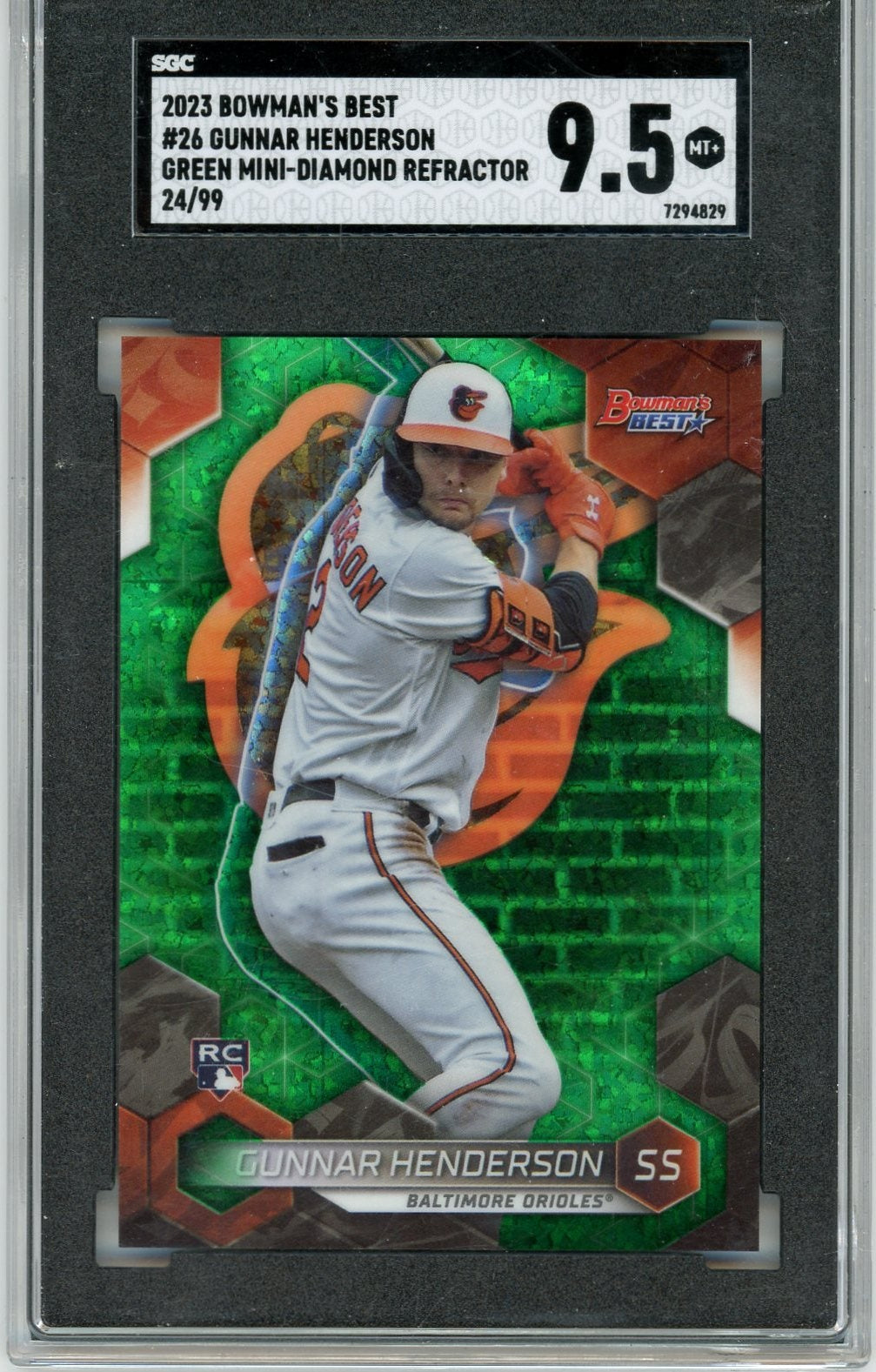 Gunnar Henderson Bowman's Best #26 Green Mini-Diamond Refractor /99