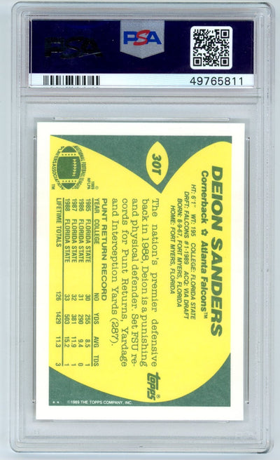 Deion Sanders 1989 Topps Traded PSA 10