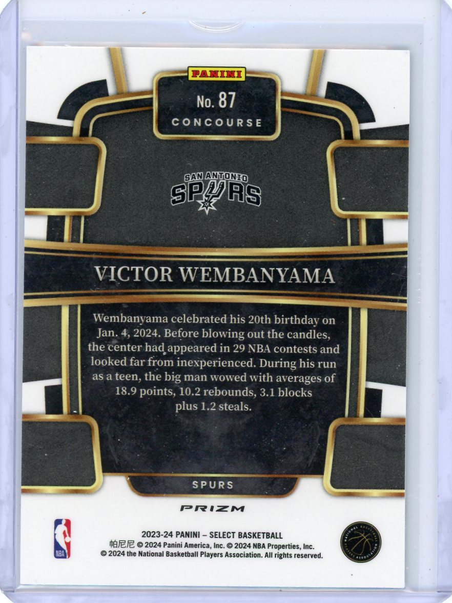 Victor Wembanyama 2023-24 Panini Select Concourse Scope Prizm RC