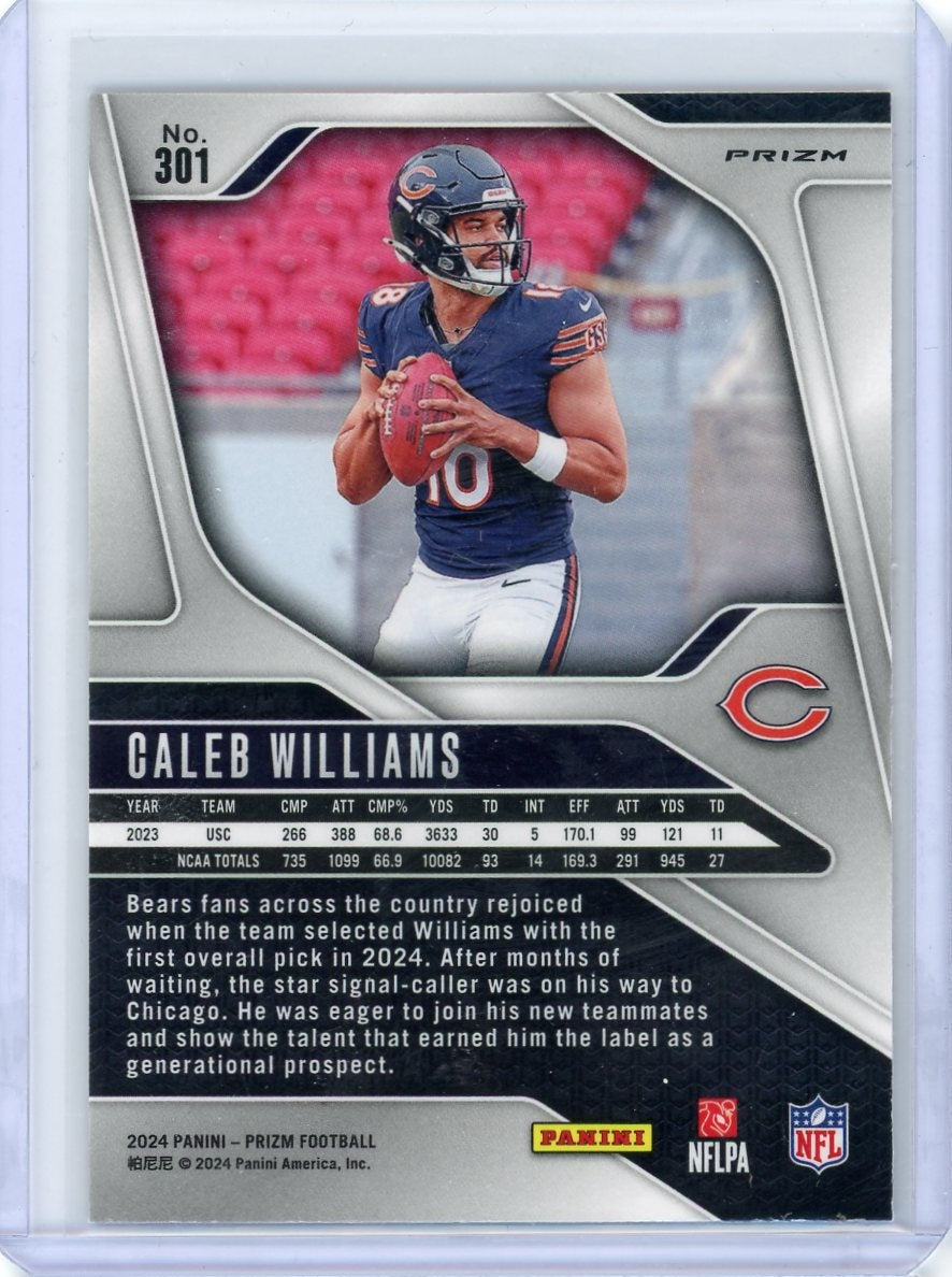 Caleb Williams 2024 Panini Prizm Lazer Rookie