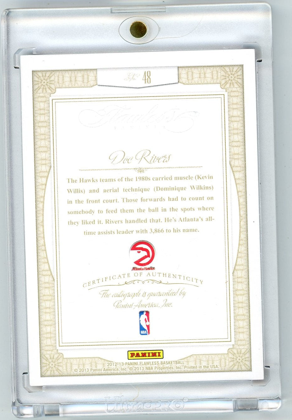 Doc Rivers 2012-13 Panini Flawless Greats Autograph Ruby #'d 12/15