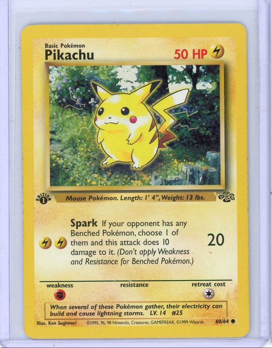Pikachu 1999 Pokemon Jungle 1st Edition non holo 60/64