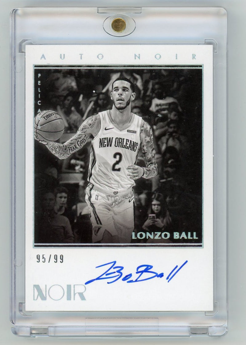 Lonzo Ball 2019-20 Panini Noir Auto Noir Black and White 