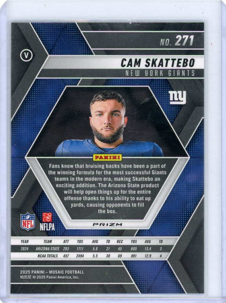 Cam Skattebo 2025 Panini Mosaic Pink Camo Rookie Variations RC