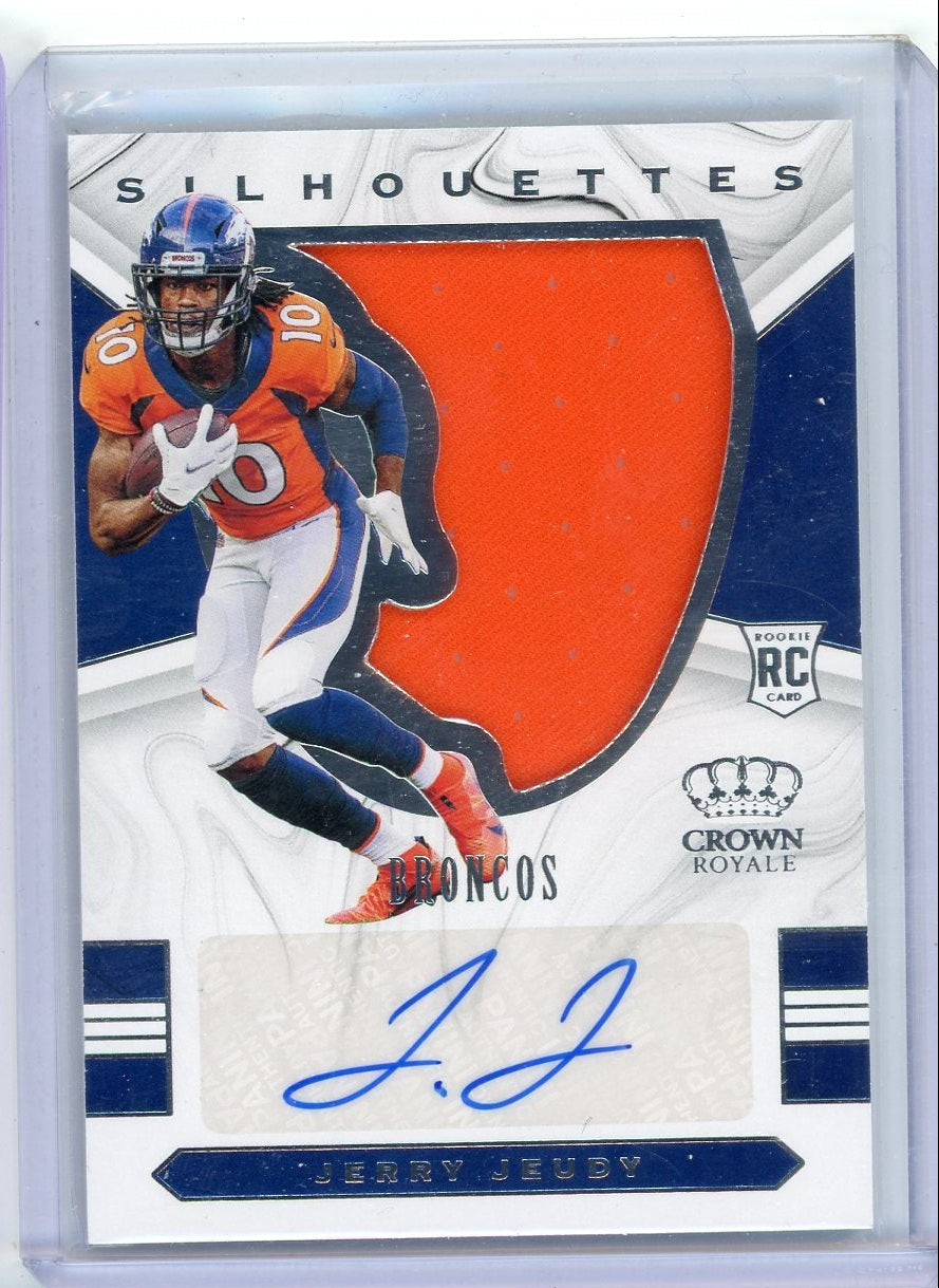 Jerry Jeudy 2020 Panini Chronicles Crown Royale Football Silhouettes Rookie Patch Autograph #'d 03/99